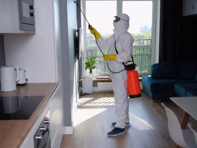 person-white-protective-suit-mask-gloves-with-balloon-disinfection-kitchen